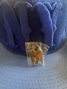 Orange and Brown NY Drip Pin New In Packaging. Mets Yankees Inspired